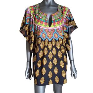 4B. Trina Turk Colorful Stretchy Top/Bathing Suit Cover Up - Size Large